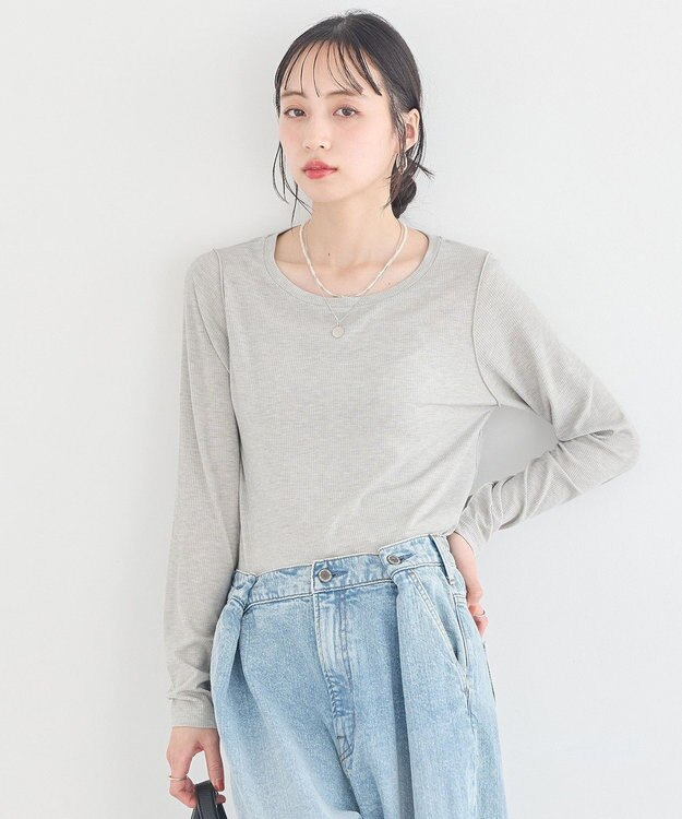 earth music&ecology 微シアーメロープルオーバー Gray