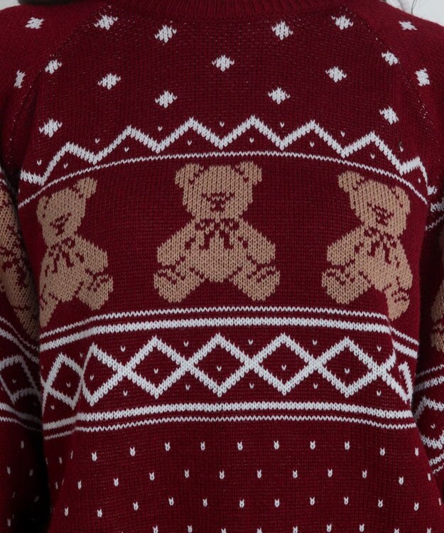 WEGO ノルディックベアニットプルーバー ワイン