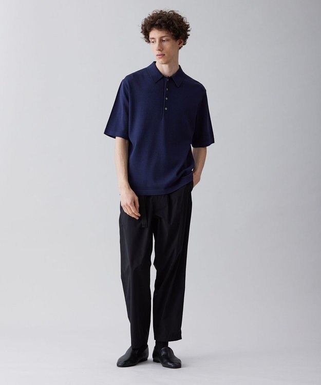 UNFILO MENS 【接触冷感】イージーケア ニットポロ [23年春夏商品] ネイビー