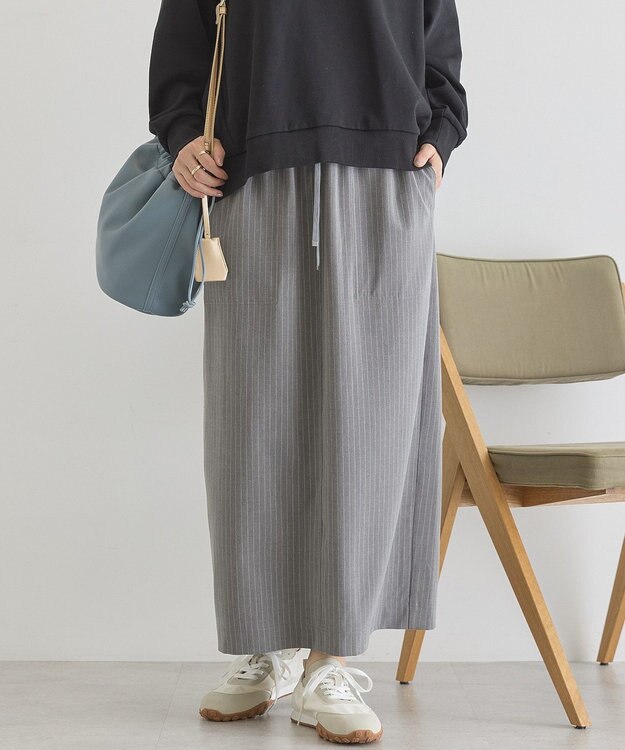 AMERICAN HOLIC 【イージーケア】ベイカータイトスカート Stripe Gray
