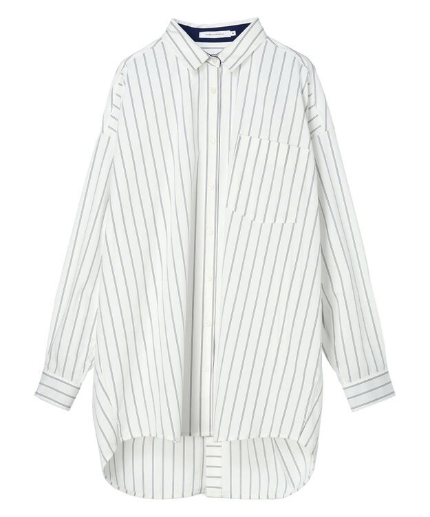 AMERICAN HOLIC イージーケアバックオープンシャツチュニック Off White