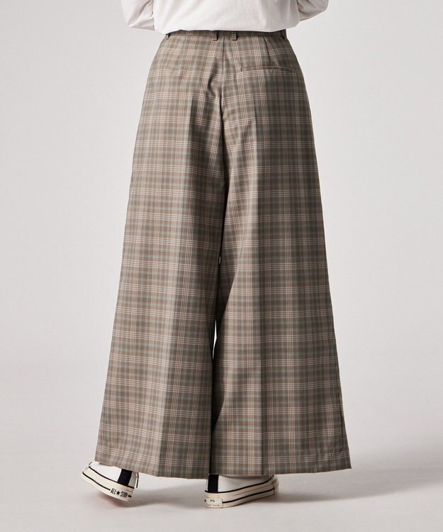 Paul Smith チェック ワイド キュロット トラウザーズ サンドブラウン