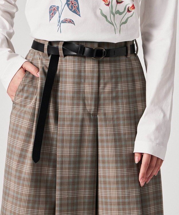 Paul Smith チェック ワイド キュロット トラウザーズ サンドブラウン