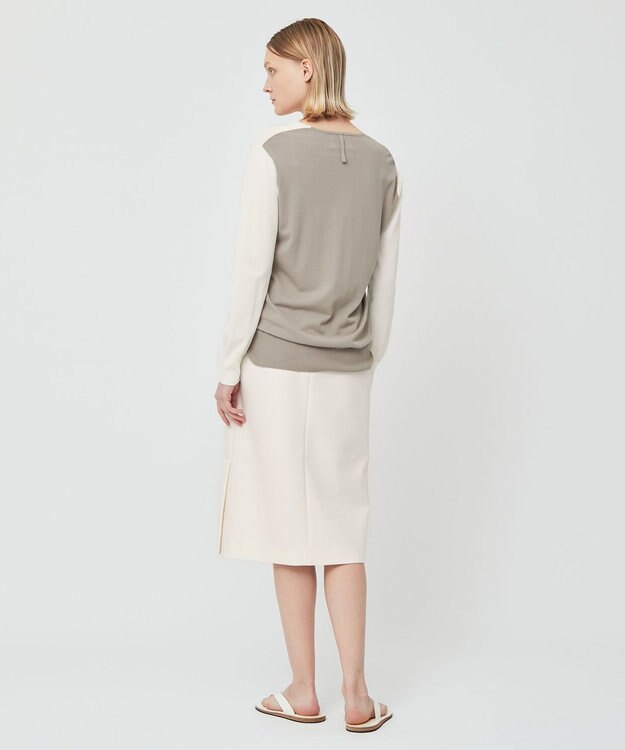 BEIGE， PIERIS / Vネックニット Ecru×Steel