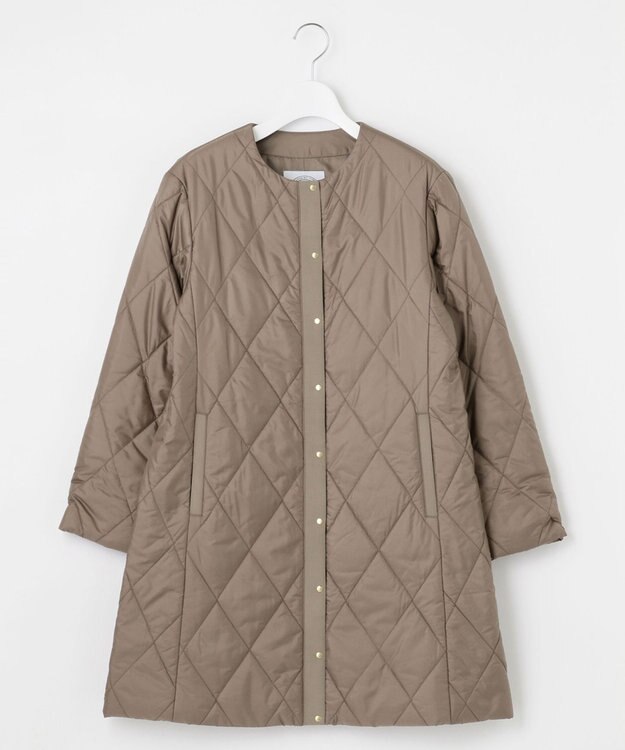 J.PRESS LADIES 高密度タフタ キルティング ロング コート ブラウン系