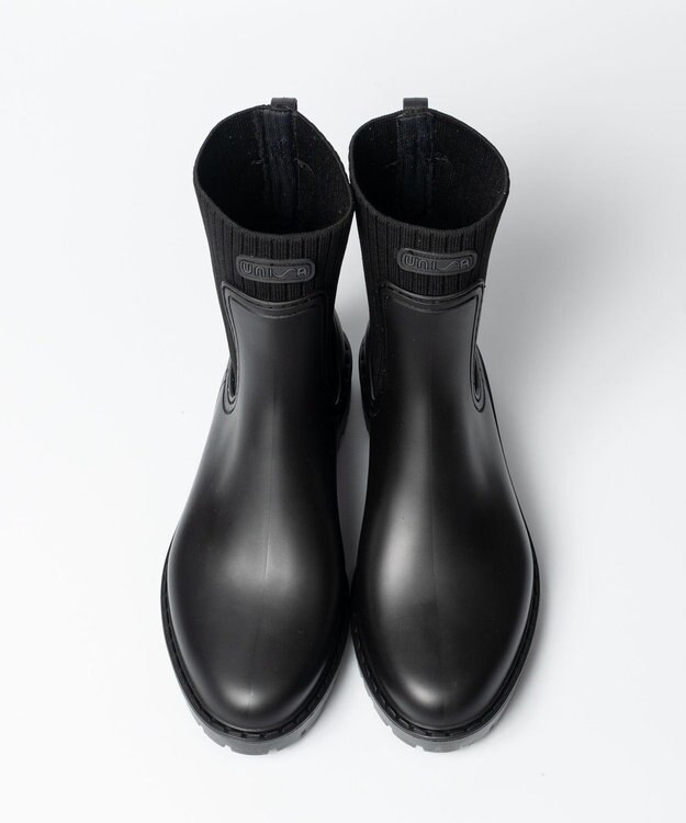 BONTRE 【UNISA/ウニサ】サイドゴアショートレインブーツ ブラック