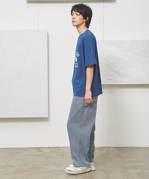 J.PRESS YORK STREET 【UNISEX】フォトプリント Tシャツ ”College Logo” ダルブルー系