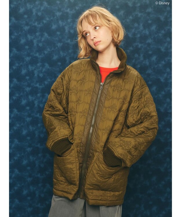 AMERICAN HOLIC ミッキー柄中綿キルトジャケット／Ｍｉｃｋｅｙ Khaki