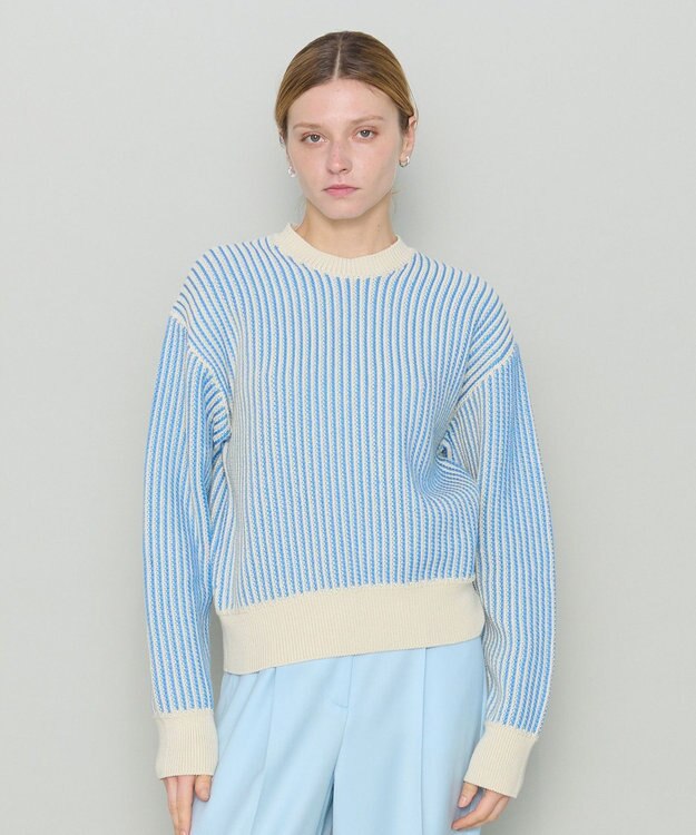 JOSEPH 【洗える】バイオテープコットン　ラウンドネックニット Dark Arctic