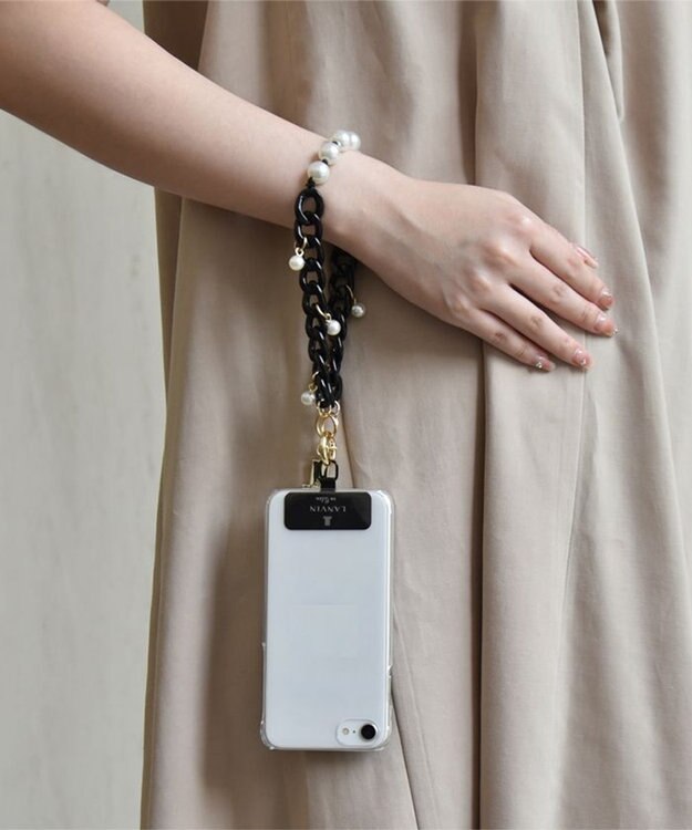 LANVIN en Bleu ジュエル スマホストラップ ブラック