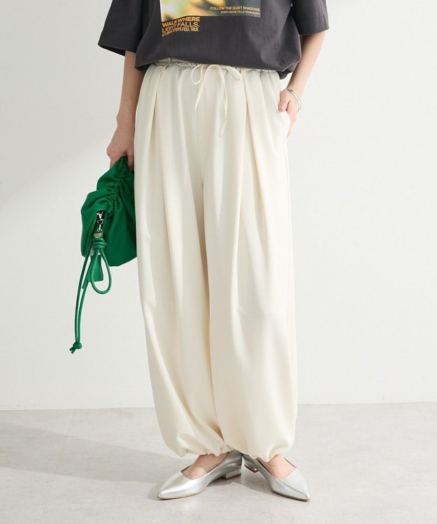 Green Parks サテンコクーンパンツ Ecru