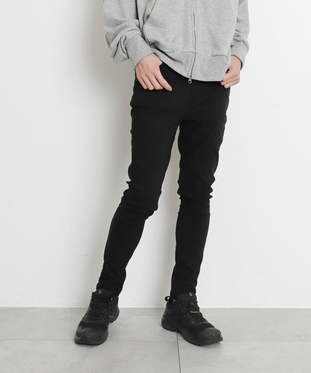 WEGO 【暖パン/SMLXLサイズ展開】裏起毛スキニーパンツ ブラック