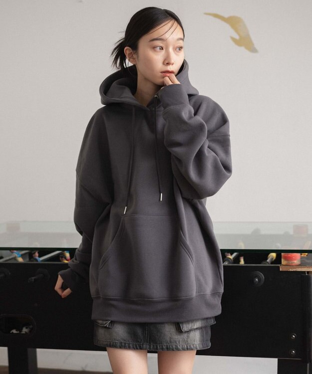 WEGO 【ユニセックス着用ITEM/MLXLサイズ展開/新色追加/裏起毛】スウェットプルパーカー スミクロ