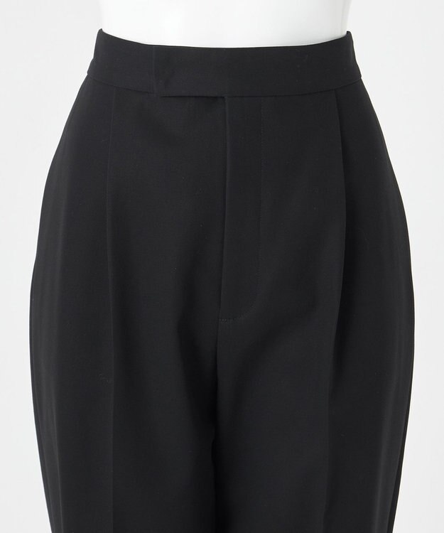 23区 【エステータ】コットンダブルクロス テーパードシルエットパンツ ブラック系