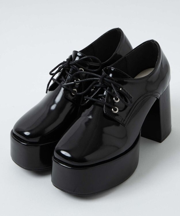 WEGO ボリュームヒールレースアップシューズ ブラックその他