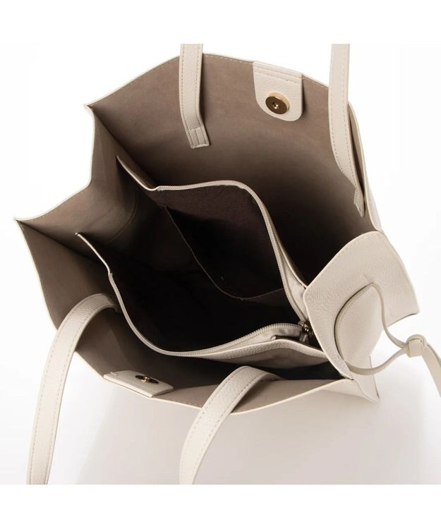 UNBILLION cachecache ビッグスカーフ付きサイド結びトート アイボリー