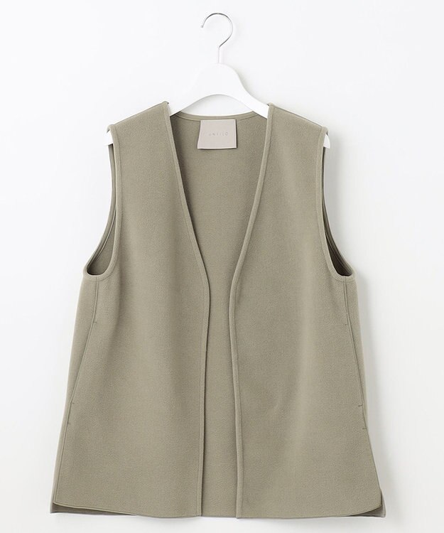 UNFILO 【セットアップ対応】ウールライク ジレ ライトグリーン系