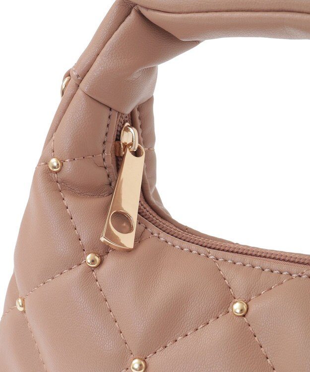 earth music&ecology スタッズキルトバッグ Light Brown