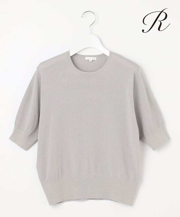 23区 L 【R(アール)】ファインルレックス ハーフスリーブニット シルバー系