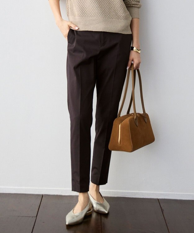 自由区 【カタログ掲載・定番人気・新色追加】コットンサテンテーパード パンツ ［新色］ダークブラウン系