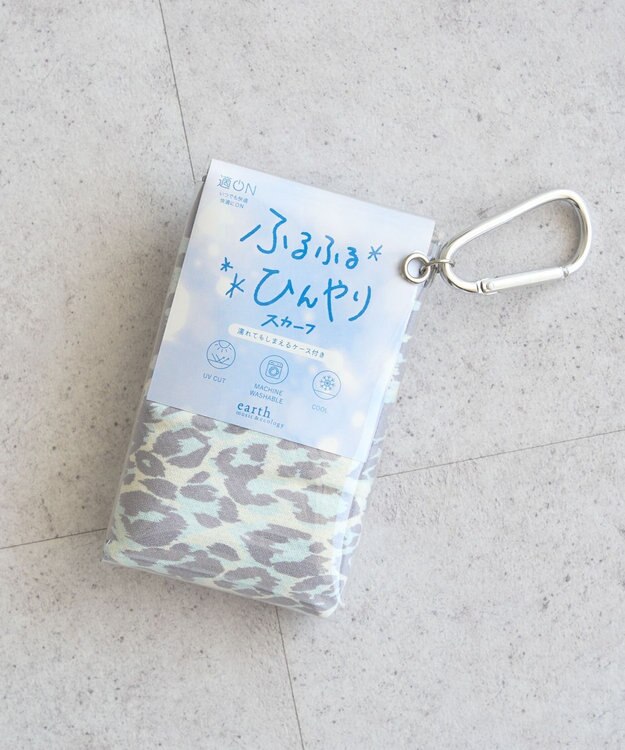earth music&ecology 【予約】ふるふるひんやり アニマル柄スカーフ グレー