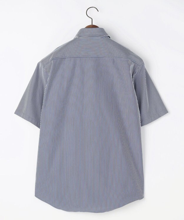 JOSEPH ABBOUD 【ジャージー素材・ストレッチ・イージーケア】コンパクトジャージーストライプシャツ サックスブルー系1