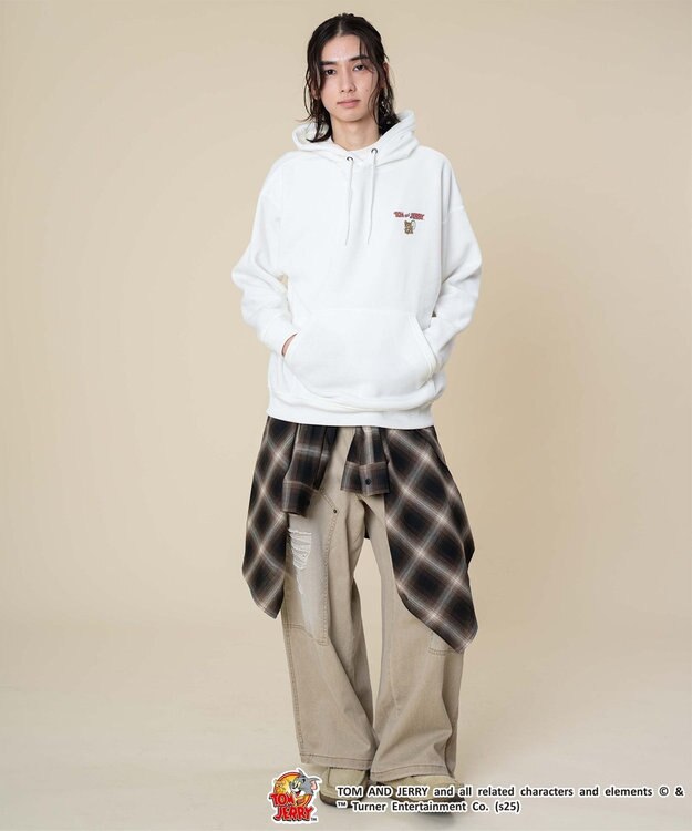 WEGO 【ユニセックス着用ITEM/25年秋冬新作】TOMandJERRYグラフィックプルオーバー ホワイト