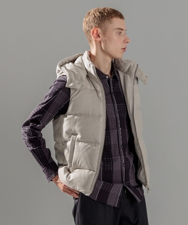 JOSEPH HOMME コマスエード　ダウンベスト アイボリー系