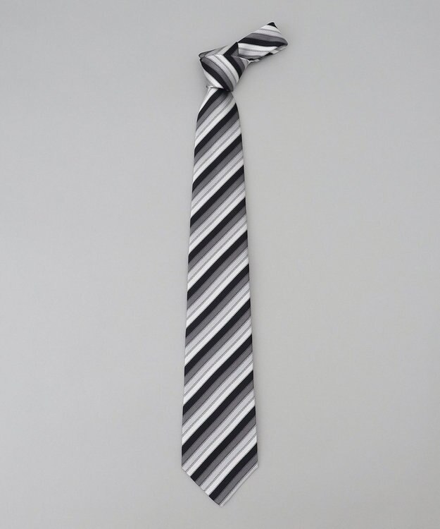 GOTAIRIKU 【WEAR BLACK】フォーマル用_ストライプ ネクタイ ブラック系1