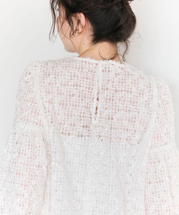 #Newans 【洗える】フィラッフィギャザースリーブブラウス ホワイト