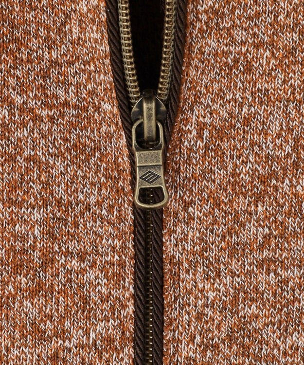 JOSEPH ABBOUD 【イタリア糸使用・伸縮性】マルチカラームリネ ニットブルゾン オレンジ系