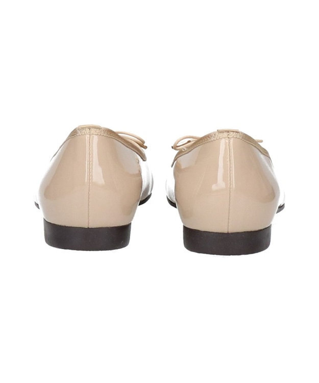Bridget Birkin 【Bridget Birkin】ラウンドトゥリボンレインフラットパンプス ベージュエナメル