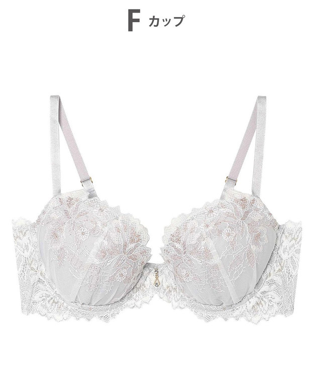 AMPHI ブラジャー ふっくらまる胸キープ 脇高設計 脇・背中スッキリ Gカップまで対応 大きいサイズ 【Hold Day Bra ホールドデイブラ】 BYJ305 アンフィ／ワコール アイボリー