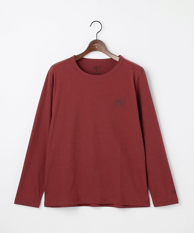 JOSEPH ABBOUD MOUNTAIN 【JAPANファブリック/吸水速乾】プレーティング天竺アウトドア Tシャツ ワイン系