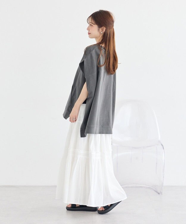earth music&ecology ピグメントカンガルーポケットプルオーバー Charcoal Gray