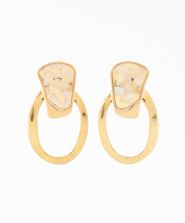 ANY SIS 【美人百花11月号掲載】クリアシェル イヤリング ゴールド