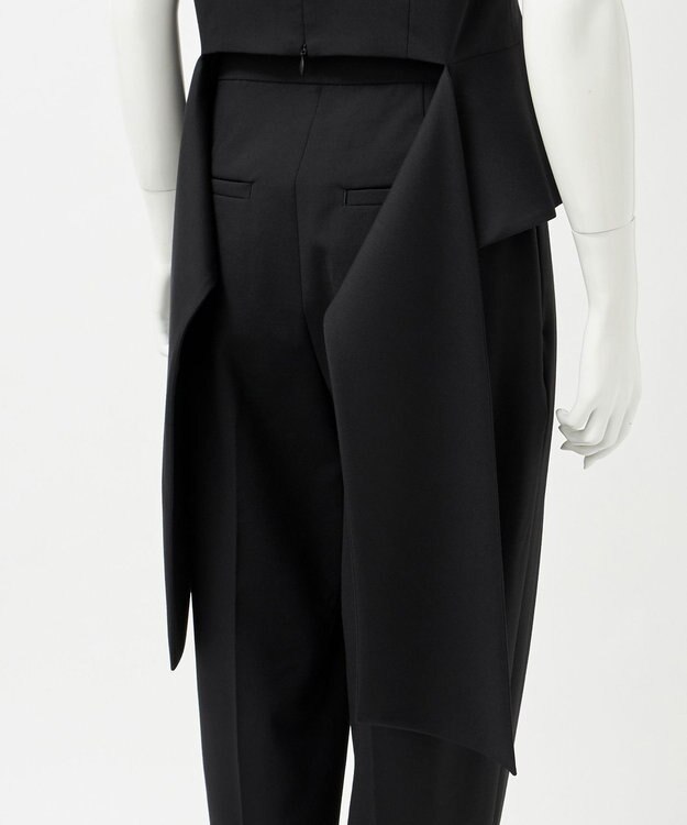 23区 S 【エステータ】ライトダブルクロス バックリボン ペプラムトップス ブラック系