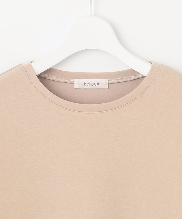 Feroux 【洗える】袖フリルダンボール プルオーバー ベージュ系