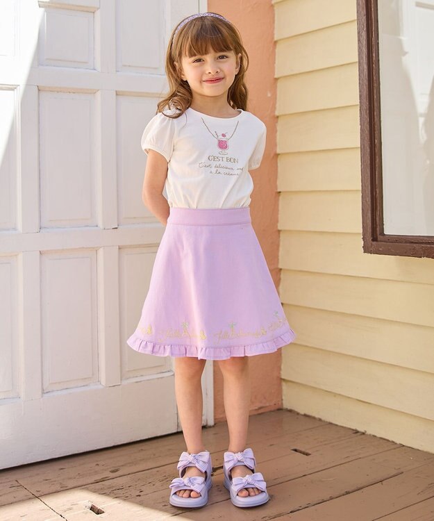 ANY KIDS 【WEB限定】7days プリント 半袖 Tシャツ オフホワイト×ネックレス