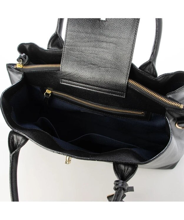 UNBILLION perche ゴートユーティリティヒネリかぶせA4トート ブラック