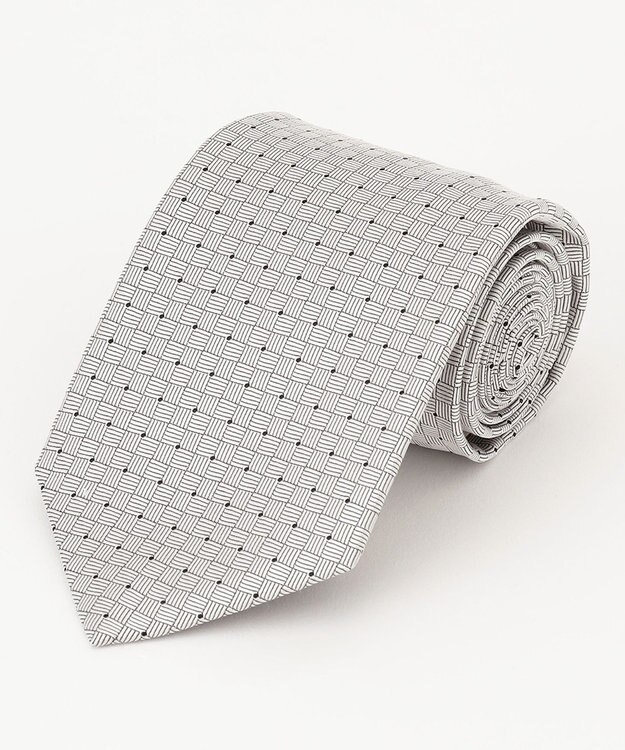 J.PRESS MEN 【J.PRESS BLACK&WHITE COLLECTION】小紋柄 フォーマルネクタイ ライトグレー系3