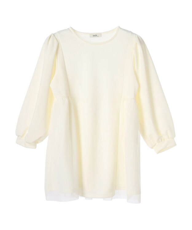 earth music&ecology チュールドッキングチュニック Ivory