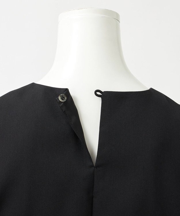 23区 S 【エステータ】ライトダブルクロス バックリボン ペプラムトップス ブラック系