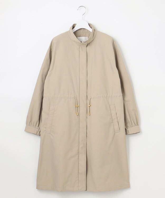 自由区 S 【撥水加工・洗える】コットンナイロンタッサーライナー付きスタンドカラー コート ベージュ