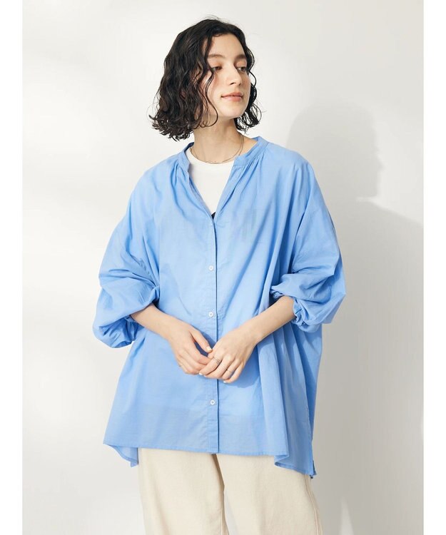 CRAFT STANDARD BOUTIQUE インド綿スキッパーチュニック Sax