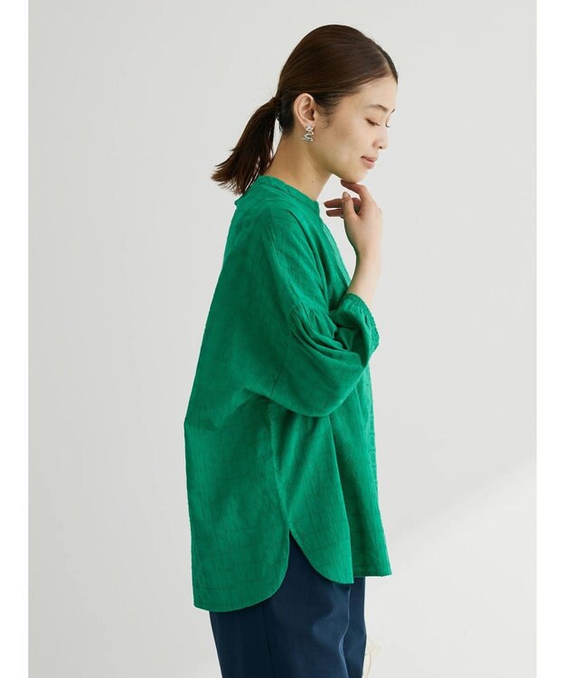 Green Parks Ｉ　ＳＥＴ２点　刺繍７分袖ブラウス＋タンクトップ Green