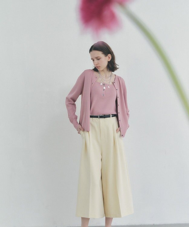 YECCA VECCA ベルトSETクロップド丈パンツ Ivory