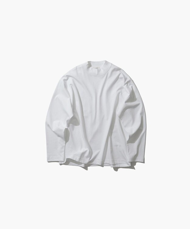 ATON 12/- AIR SPINNING | モックネックプルオーバー - UNISEX WHITE