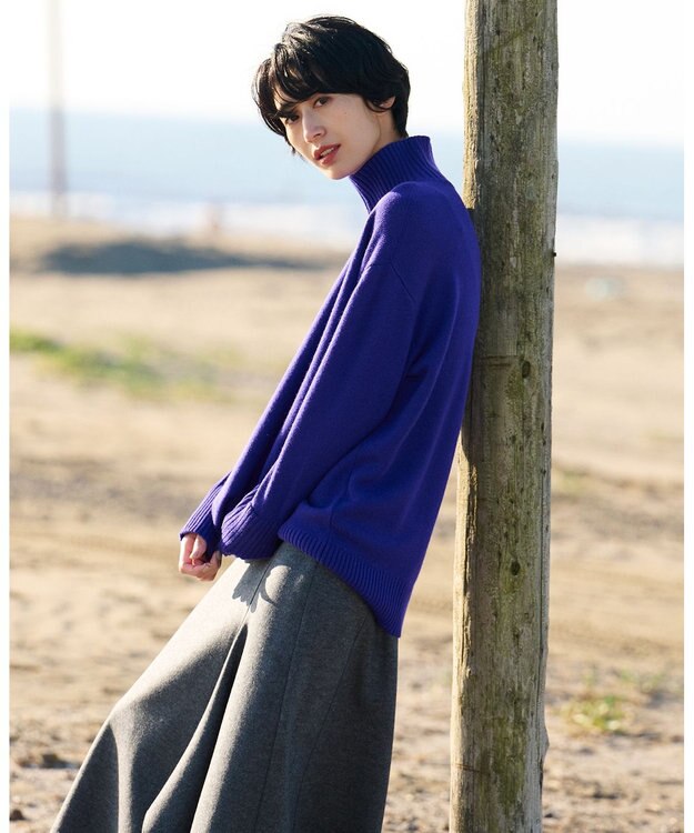 ICB 【新色追加・WEB限定カラーあり】 ソフトカシミヤミックス ハイネックニット ロイヤルブルー系