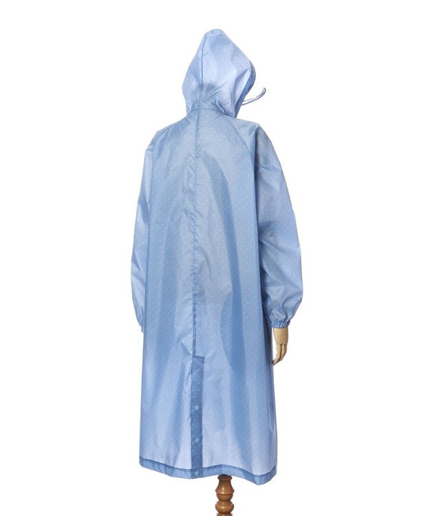 MOONBAT FLAT PURE サイクル レインコート ドット 自転車 収納袋付き サックスブルー